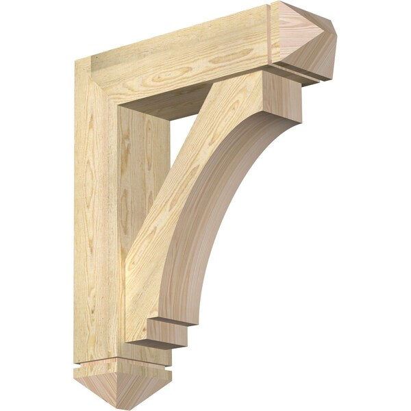 Ekena Millwork Imperial Arts and Crafts Rough Sawn Bracket w/ Offset Brace, Douglas Fir, 8"W x 30"D x 36"H BKT0806X30X36IMP03RDF - main